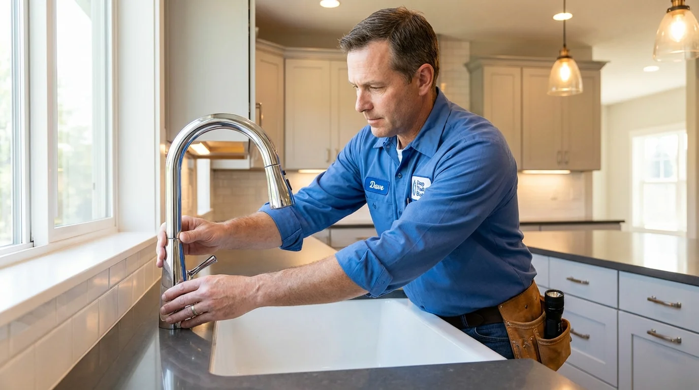 Kitchen faucet installation by Johns Plumbing LLC in Dimondale